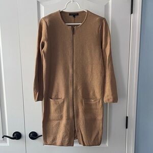 Tan Long Sleeve Cardigan with Pockets